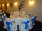 Ivory Chair Cover Blue Organza Sash